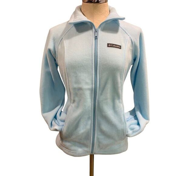 Small Columbia Sawyer Rapids 2.0 Fleece Women's Full Zip Powder Blu Jacket New - Picture 1 of 9